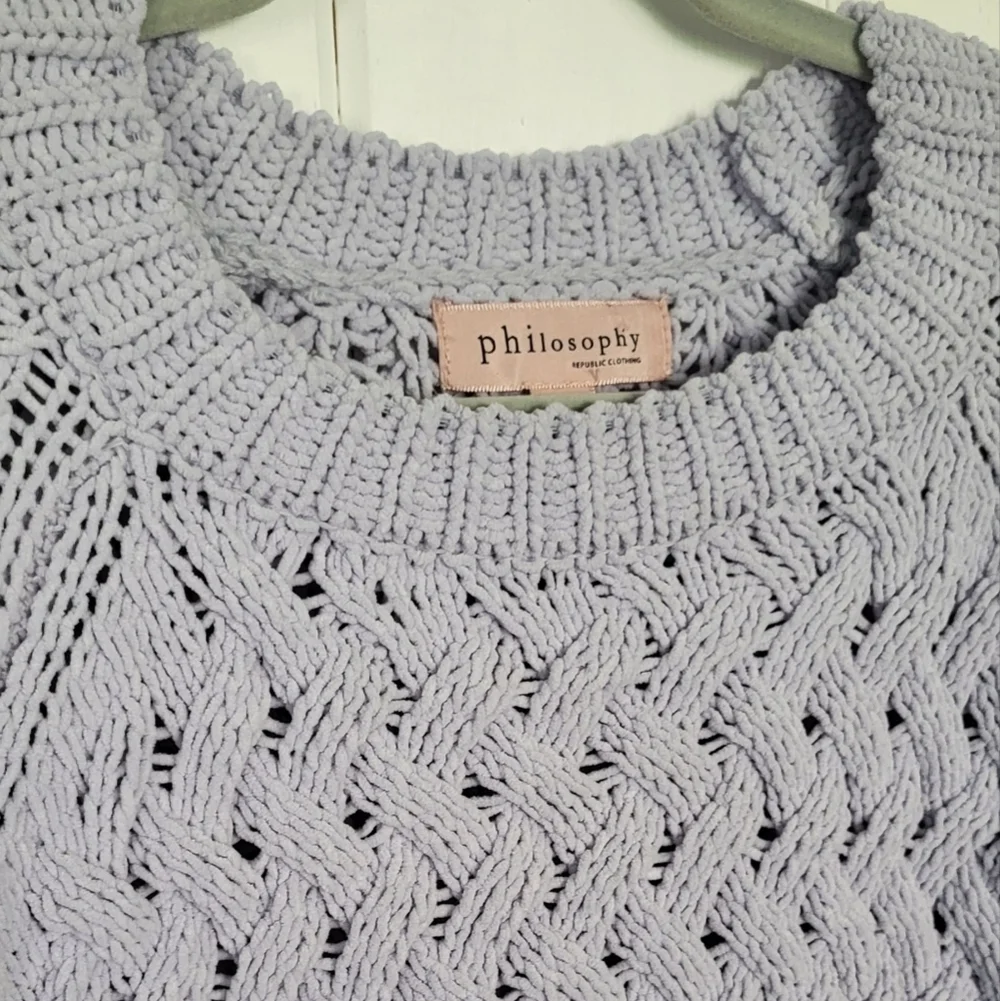 Philosophy Chunky Loose Knit Soft Crewneck Pullover Sweater